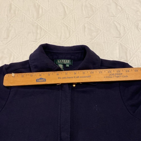 Lauren Ralph Lauren knit zip up jacket Gold details size P/M - Picture 8 of 12